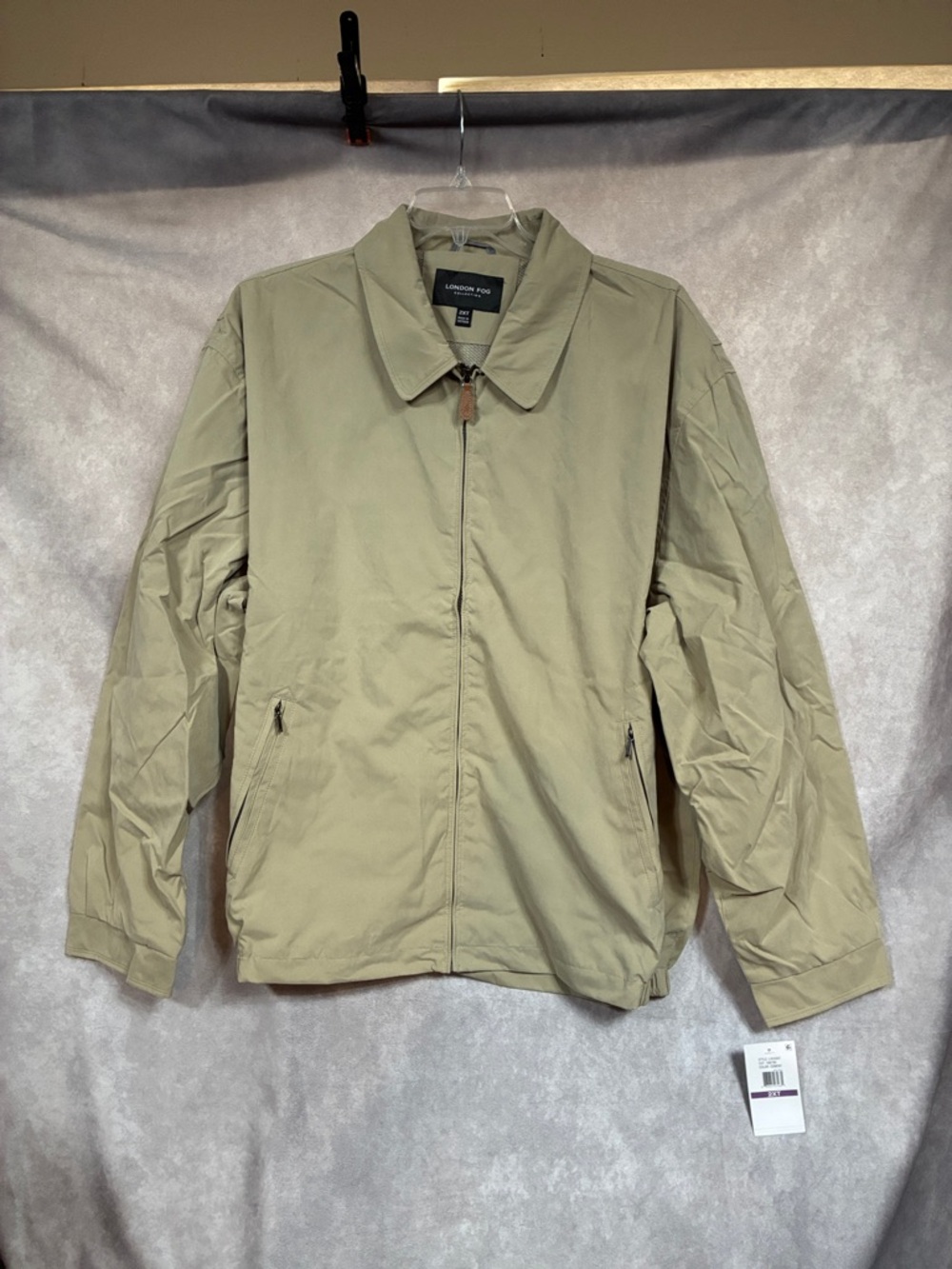 London Fog Harrington Lightweight Zip-Front Jacket in Khaki
